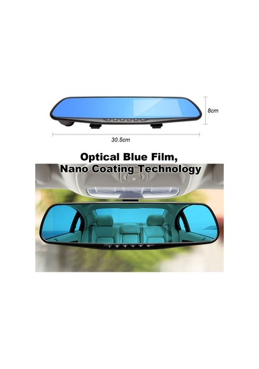 Ranyeek Araç Geribakış Aynası Sürücü Kaydedici 1080p Full Hd 170 Geniş Açı G-sensor Park Monitörü Sürekli Kayıt