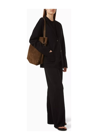 12storeez Silk Cotton Geniş Paça Pantolon Siyah