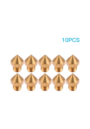 Geekyou Cr10s Pro 3d Yazıcı İçin Bakır Nozzle - 0.4mm Çıkış Çapı, 1.75mm Filament Uyumlu, 10 Adet Altın Renkli