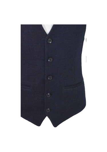 Mentor Regalo Erkek Yelek V Yaka Lacivert Kabartma Desen 50454