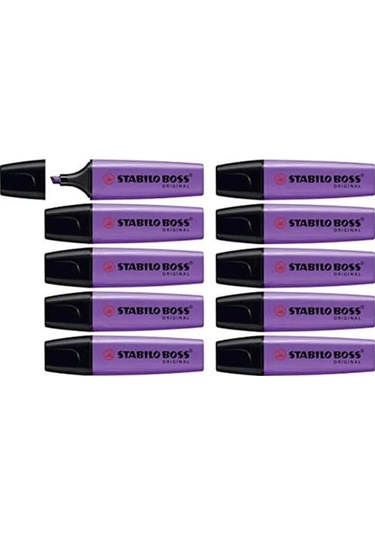 Stabilo Fosforlu Kalem Boss Pastel Lila 10'lu Paket Diğer