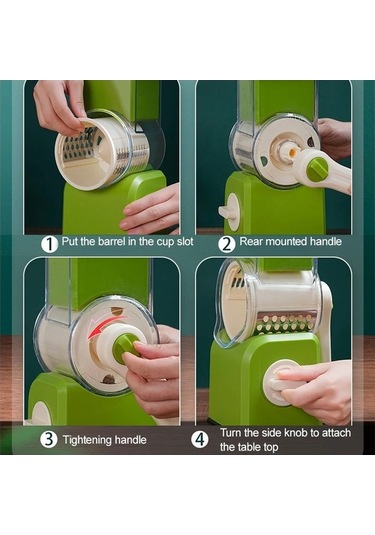 Dancemonkey Cbtx 3'ü 1 Arada Siklon Ev Sebze Doğrayıcı El Krank Silindiri Küçük Boyutlu Çok Fonksiyonlu Parçalayıcı Açık Sarı Açık Sarı