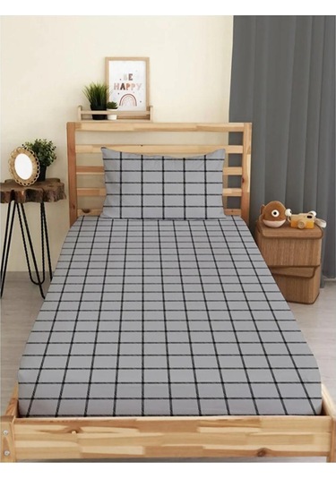 Totem Desenli Lastikli Çarşaf Seti - Tek/ Çift/ Battal Boy Antrasit