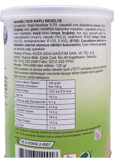 Khao Shong Wasabi Kaplı Bezelye 120 G