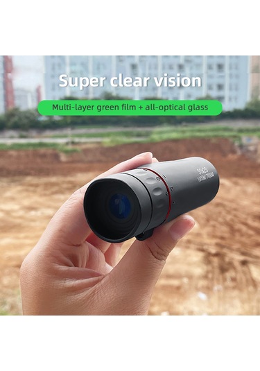 Suofeng Bak4 Prisma 30x25 Mini Monoküler Teleskop - Yeşil Çok Katmanlı Kaplama, 50g Hafif, Taşınabilir Çanta İle Siyah