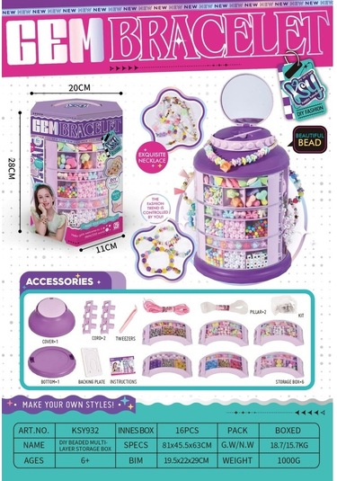 Boncuklu Takı Seti Çok Katmanlı Saklama Seti / Ksy932