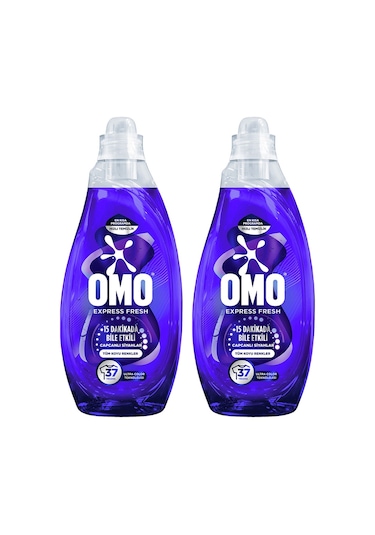 Omo Express Fresh Capcanlı Siyahlar Tüm Koyu Renkler Sıvı Çamaşır Deterjanı 1480 Ml X2 Diğer
