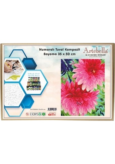 Artebella Numaralı Tuval Kompozit Boyama Antb0004 "Çiçek" 35X50 C