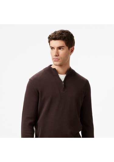 Nautica Erkek Kahverengi Classic Fit Kazak Düz S57104t Kahverengi