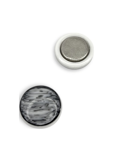 Eşarp Ve Şal Mıknatısı Mermer Desenli Siyah Beyaz - Başörtü Tutucu Kadın Tesettür Aksesuar Mıknatıs Desenli