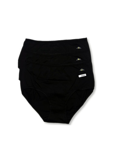 Bonbonetti Kadın Beyaz 3'Lü Paket Likralı Modal Klasik  Siyah Kadın Külot Siyah