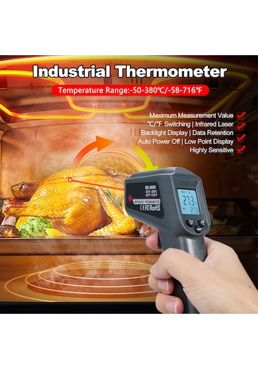 Springsun Km-380ah -50 380 /-58 716 Temassız Kızılötesi Termometre Ir Termometre Elde Taşınabilir Dijital Sıcaklık Ölçer Arka