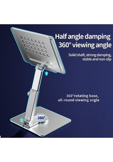 Ebitda 360 Derece Dönümlü H06 Laptop Standı - Hafif Alüminyum - Ergonomik Tasarım - Tablet Tutucu