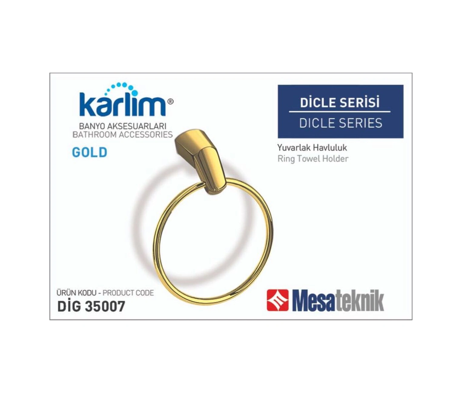 Boheme Karlim Dicle Serisi Yuvarlak Havluluk Gold