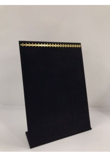 Ayaklı süet kaplama zincir tesbih sergileme tablası (22li) Siyah