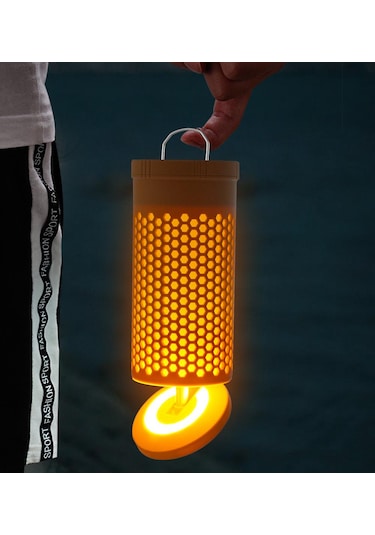 Shufa Glampıng Taşınabilir & Asılabilir Teleskopik Led Kamp Lambası Atmosfer + Aydınlatma, Çok Fonksiyonlu 3500ma Bej