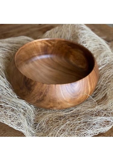 4'lü Yuvarlak Akasya Çerezlik Sunumluk Seti 10cm Aks-113 Ahşap