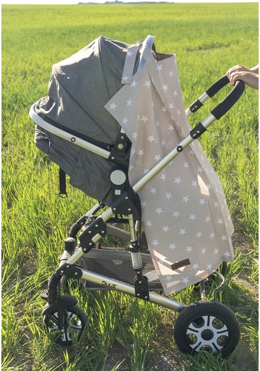 Mordesign Çok Amaçlı Bebek Emzirme Örtüsü/önlüğü Puset, Bebek Arabası Örtüsü, Extra Büyük, Yıldız Seri, Kahve Zg10030