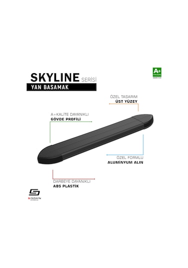 S-dizayn Mg Hs Skyline Siyah Yan Basamak 183 Cm 2021-2024 A+ Kalite