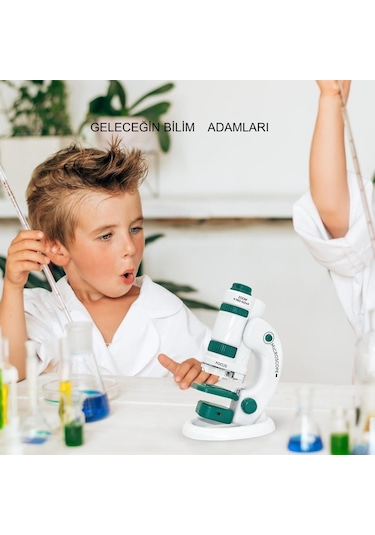 Triline Mikroskop Deney Seti 180x Portatif Led Işıklı Eğitici Öğretici 21 Parça Mobil Mini Taşınabilir