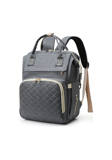 Yifomall "usb Şarjlı Anne Çantası - Isıtmalı Bebek Biberon Cebi, Su Geçirmez Sırt Çantası" 83 Karakter Koyu Gri