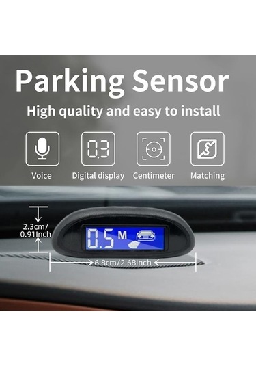 Novahub Otomatik Parktronik Ters Led Monitör Ile Araba Için Park Sensörü 4 Sensörler Radar Dedektör Sistemi Arka Işık Ekranı 12 V Şampanya Altın
