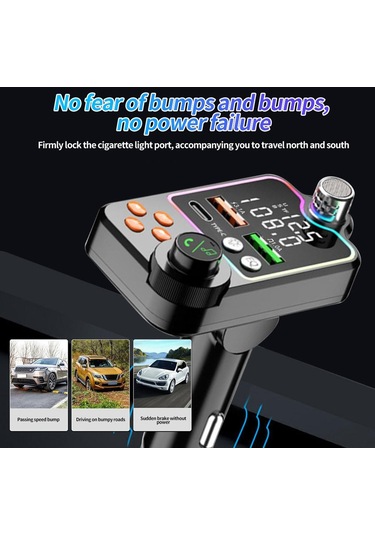 Homyl Araba Bluetooth Için Fm Verici Kullanımı Kolay 11x7x5cm