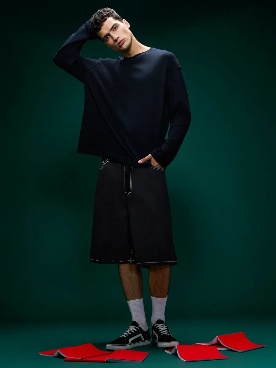 Tvoe Pamuklu Oversize Uzun Kollu 462771319 SIYAH