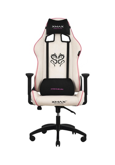 Rio Plus Balerion Terletmez Kadife Kumaş Beyaz Gaming Oyuncu Koltuğu -11 Beyaz