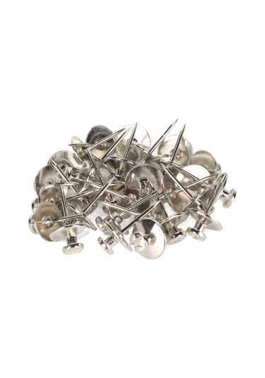 Mufunye 30 Adet Gümüş Renkli Çinko Alaşımlı İki Uçlu Paspas, Fotoğraf Duvarı Ve Softboard İçin Dıy Dekoratif Tak钉, Hafif Nesneleri Sabitleyen Taşınabilir Depolama Kutusu İçerir