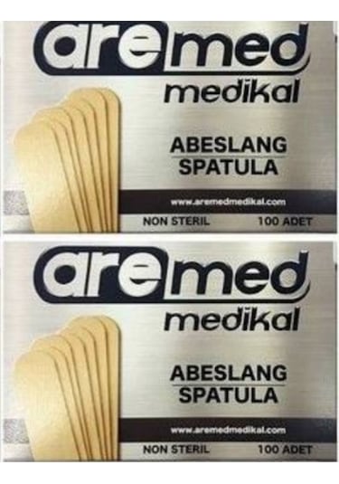 Aremed Abeslang Tahta Dil Basacağı Dil Çubuğu Ahşap Ağda Spatulası 2 x 100'lü