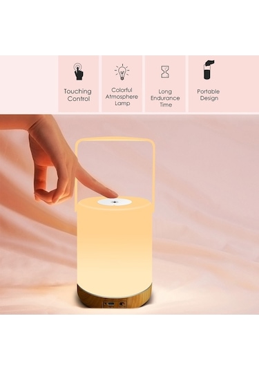 Novahub Led Gece Lambası Usb Şarj Edilebilir Rgb Renk Ve Sıcak Beyaz Aydınlatma Lambası Taşınabilir Saplı Bebek Çocuk Odası Yatak Odası İçin, Ergonomik Tasarım Diğer