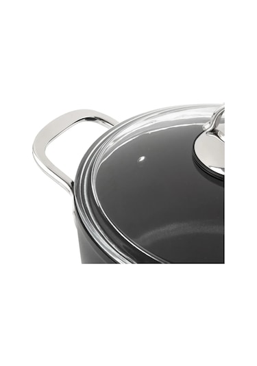 Nehir Titanium Siyah 20 Cm Derin Tencere