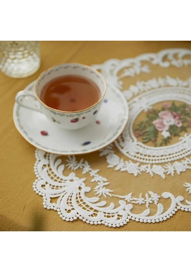 Springsun Elegant Muslin Servis Peçeteleri - 2'li Set 30x41cm Dekoratif Ve Pratik Beyaz