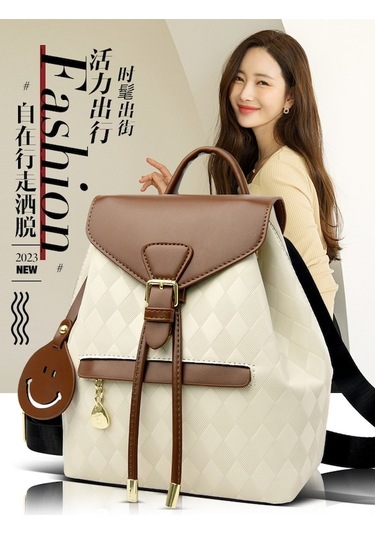 Büyük Kapasite Şık Tarz Moda Kadın Sırt Çantası Siyah Beyaz Siyah Beyaz