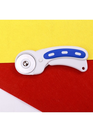 Aubyhe 3806 45mm 3'lü Fonksiyonlu Daire Kesici - Düz/dalgalı/noktalı Çizgiler, Abs Ve Karbon Çelik Bileşenli, 3 Bıçaklı El İşleri Ve Patchwork Aleti