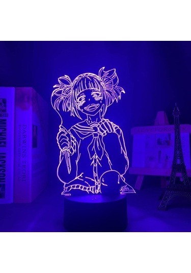 Goldenqian Anime 3d Lamba Academia Himiko Toga Yatak Odası Için Dekoratif Doğum Günü Hediyesi Manga Başucu Gece Lambası Çocuklar Çocuklar Için Tatil Hediye Pxjd 9psjba Siyah