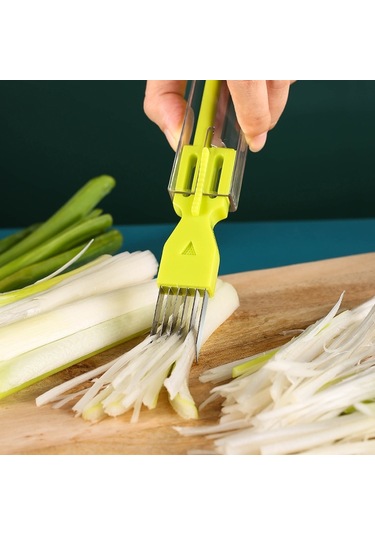 Cbtx Ev Mutfak Çok Fonksiyonlu Yeşil Soğan Soyucu Sarı