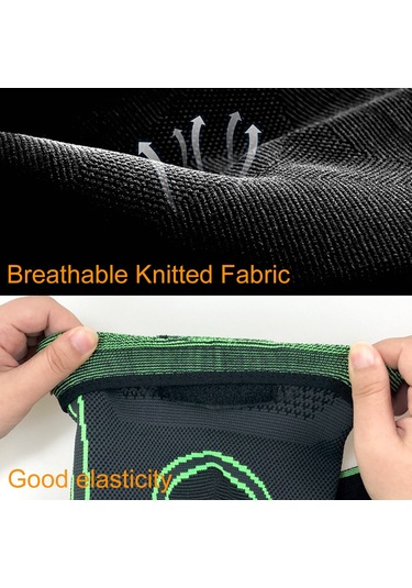 Geeksen Siyah Nilon Baskı Bandlı Knit Diz Koruyucu - Hareket Esnekliği Ve Stres Azaltma - M Bedeni Siyah