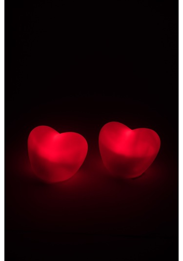 Küçük Kalp Gece Lambası 2 Adet Kırmızı