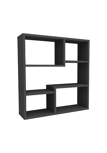 5 Raflı Duvar Rafı, Mutfak Rafı, Oturma Odası Rafı Antrasit