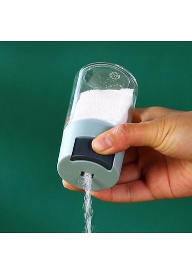 Besthome1 Bej Neme Dayanıklı Cam Tuzluk Şeffaf Baharat Kavanozu Kolay Dolum Mühürlü Gıda Sınıfı Bej