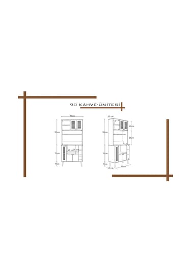 Kahve Köşesi 90 Cm %100 Mdf Panjur Kapak Çok Amaçlı Dolap Beyaz