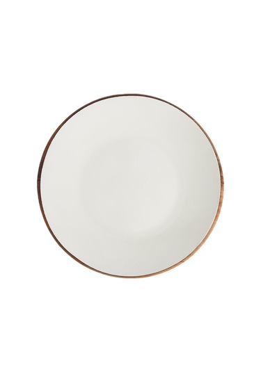 Lava Döküm Yuvarlak Servis Tabağı Ve Kayın Servis Ahşabı. İçi Sable Çap Ø 25cm.