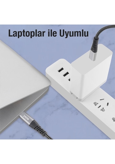 Ally 36435 240 W Type-C To Type-C Hızlı Data ve Şarj Kablosu