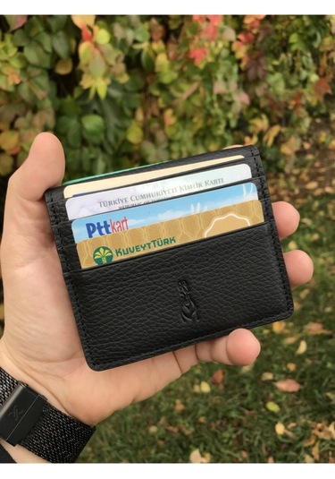 Guard Hakiki Deri Erkek Siyah Kartlık Çok Renkli