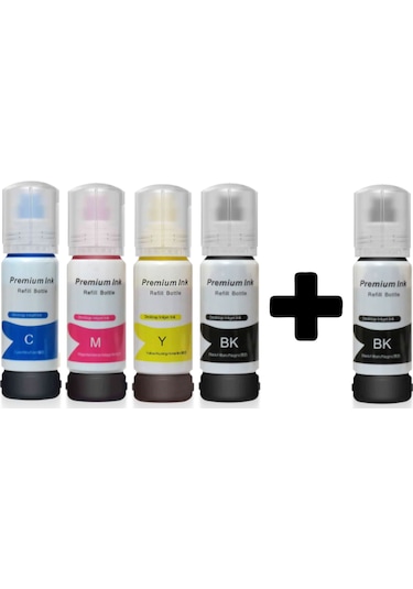 Epson Ecotank L3252 101 103 Uyumlu Mürekkep Seti 5x70ml + Extra Siyah