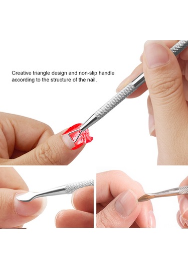 Reedark Çift Uçlu Paslanmaz Çelik Tırnak Bakım Aleti - Ölü Deri Temizleyici Ve Oje Çıkarıcı