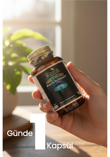 Kiperin Shenmush Ahcc, Reishi, Shiitake, Lions's Mane, Agaricus, Cordyceps Mantarları 30 Kapsül