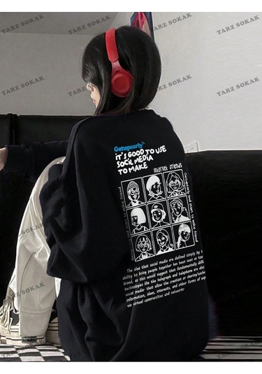 Y2k Yeni Sezon Ssweat Harajuka Kuromi Retro Kod 1131-trzksw3965 Siyah